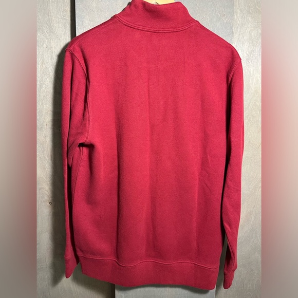 Lands’ End Bedford Rib Quarter Zip Sweater Nautical Red M - Picture 3 of 8